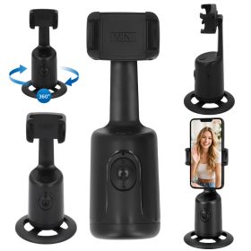   Inteligentný stojan na telefón s 360° automatickým sledovaním tváre a ovládaním gestami, čierny, 1200 mAh, závit 1/4", USB-C