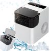 Automatický elektrický výrobník ľadu s 2 veľkosťami kociek a lopatkou, biely, nádrž 1,6 l, 165 W, 29,5 × 28,5 × 22 cm