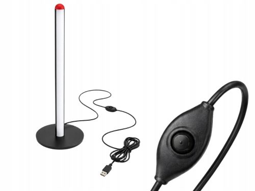 50 cm RGB LED lampa z kovovej zliatiny s diaľkovým ovládaním, čierna, USB, 7 farieb