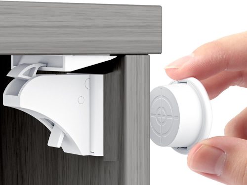 10-dielna súprava magnetických detských poistiek na skrinky a zásuvky, bez vŕtania, s 2 magnetickými kľúčmi