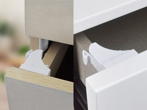 10-dielna súprava magnetických detských poistiek na skrinky a zásuvky, bez vŕtania, s 2 magnetickými kľúčmi