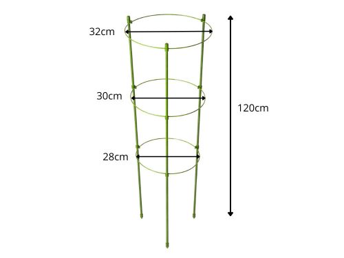 120 cm kruhová opora na rastliny, 3-kruhová opora na kvety