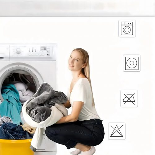 Čierna mikinová deka 2 v 1 s hrubou podšívkou, kapucňou a predným vreckom