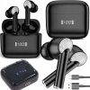 Bezdrôtové čierne Bluetooth slúchadlá s nabíjacím puzdrom