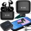 Bezdrôtové čierne Bluetooth slúchadlá s nabíjacím puzdrom