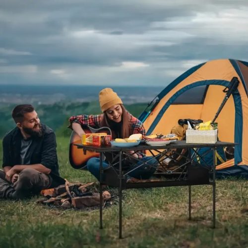 Stôl Skladací turistický cateringový záhradný stôl Rozkladacia terasa Veľká