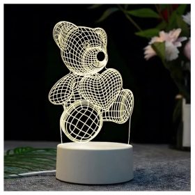 Detská 3D ilúzna nočná lampa medvedík s USB