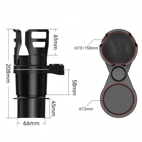 Autodržiak na nápoje a kávu 2 v 1, otočný o 360°, nastaviteľný