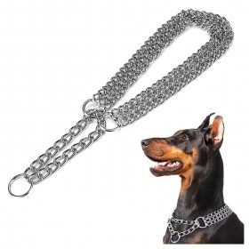   Silný kovový retiazkový upínací obojok 3 rady pre psa 45 cm
