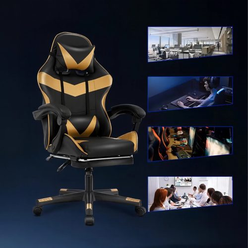 Kancelárska otočná herná stolička s podnožkou do 150 kg
