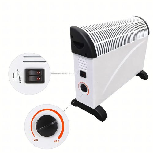 Energeticky úsporný elektrický konvektor s termostatom, 2000 W