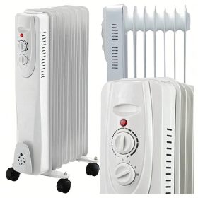   Energeticky úsporný elektrický olejový radiátor s termostatom, 1500 W, 7 rebier