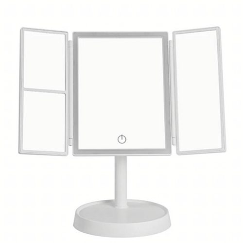Kozmetické zrkadlo s LED podsvietením Rozkladacie zrkadlo na líčenie x3