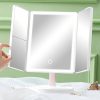 Kozmetické zrkadlo s LED podsvietením Rozkladacie zrkadlo na líčenie x3