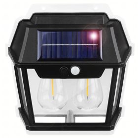   Dvojitá solárna LED nástenná záhradná lampa s pohybovým senzorom