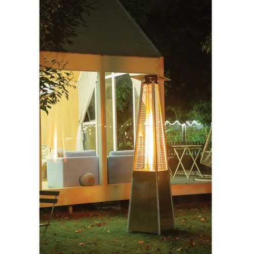 Plynový terasový ohrievač 13 kW, výška 227 cm, súprava s ochranným krytom