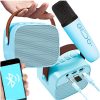 Bezdrôtová karaoke súprava, 2-dielna, Bluetooth 5.0, modrá