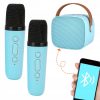 Bezdrôtová karaoke súprava, 2-dielna, Bluetooth 5.0, modrá