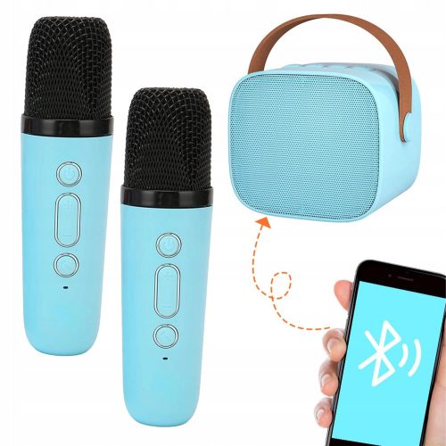 Bezdrôtová karaoke súprava, 2-dielna, Bluetooth 5.0, modrá