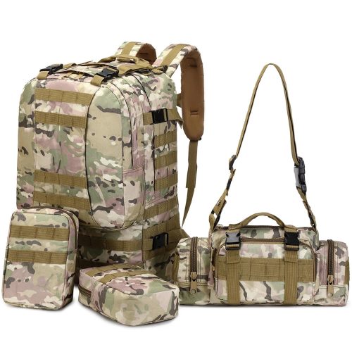 Turistický batoh, taktický batoh, vodotesný, 4 v 1, 50 l