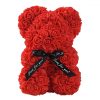 MEDVEDÍK S LED RUŽAMI 25 CM ROSE BEAR S RUŽOVÝMI OKVETNÝMI LÍSTKAMI, MAŠLIČKA, DARČEKOVÁ KRABIČKA