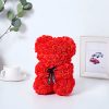 MEDVEDÍK S LED RUŽAMI 25 CM ROSE BEAR S RUŽOVÝMI OKVETNÝMI LÍSTKAMI, MAŠLIČKA, DARČEKOVÁ KRABIČKA