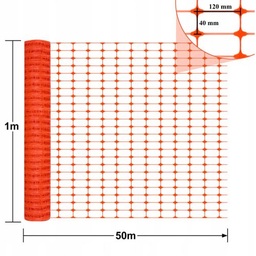 STAVEBNÁ SIEŤKA CESTNÁ PLASTICKÁ ORANŽOVÁ 1x50M 100G