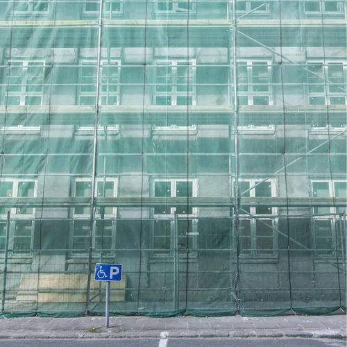lešenárska ochranná sieť na lešenie zelená 3,07 x 10 m