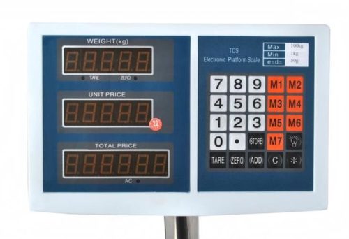 Aku. úložná nerezová digitálna elektronická váha do 100kg LCD