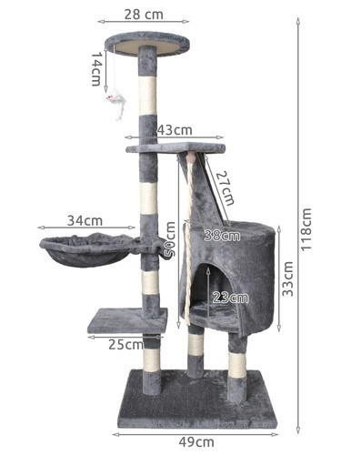 Mačacie strom 118 cm, šedý