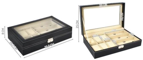 ORGANIZÉR BOX PÚZDRO NA OKULIARE A HODINKY NA ZÁMOK