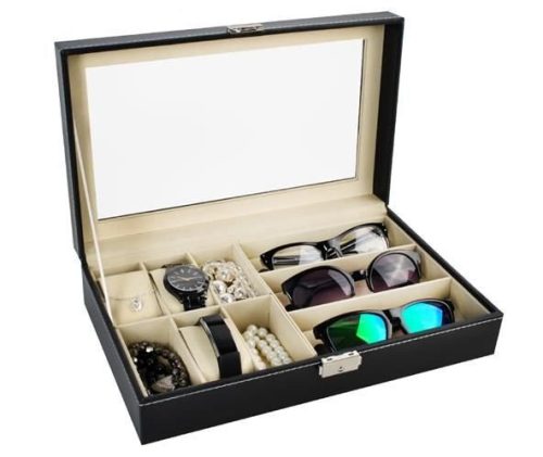 ORGANIZÉR BOX PÚZDRO NA OKULIARE A HODINKY NA ZÁMOK
