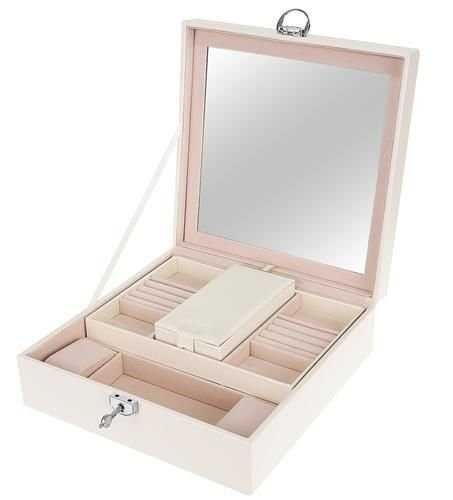 Šperkovnica Organizér Elegantná priestranná krabička Kufrík na šperky Hodinky