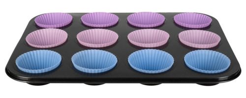 Teflónový plech na pečenie so silikónovými formami na muffiny
