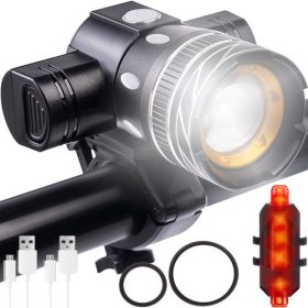 PREDNÁ CYKLISTICKÁ LAMPA T6 BATÉRIA USB + ZADNÁ ČASŤ