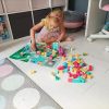 Drevené kocky Mesto Autá 100 kociek + puzzle Hračka Na Triedenie Drevená skladačka