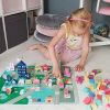 Drevené kocky Mesto Autá 100 kociek + puzzle Hračka Na Triedenie Drevená skladačka