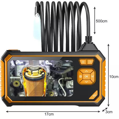 Endoskopická Inšpekčná Kamera Full HD 5m LCD Displej USB 6LED IP67 do Rúr