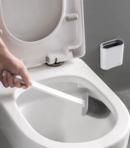 SILIKÓNOVÁ TOALETNÁ KEFA NA WC SLIM DO KÚPEĽNE + UPEVNENIE NA STENU