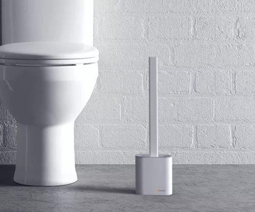 SILIKÓNOVÁ TOALETNÁ KEFA NA WC SLIM DO KÚPEĽNE + UPEVNENIE NA STENU