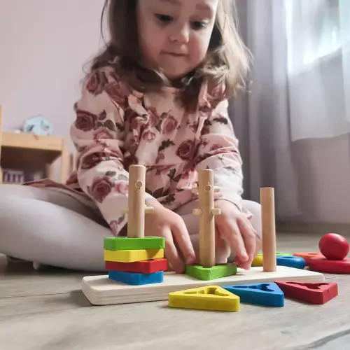 Drevená skladačka Hračka Na Triedenie Vzdelávacia hračka s kockami ako darček pre deti