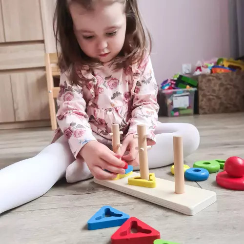 Drevená skladačka Hračka Na Triedenie Vzdelávacia hračka s kockami ako darček pre deti