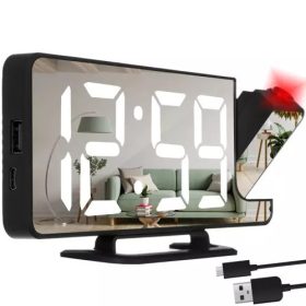   ELEKTRONICKÝ LED digitálny budík s projektorom, teplomer, zrkadlo 4v1