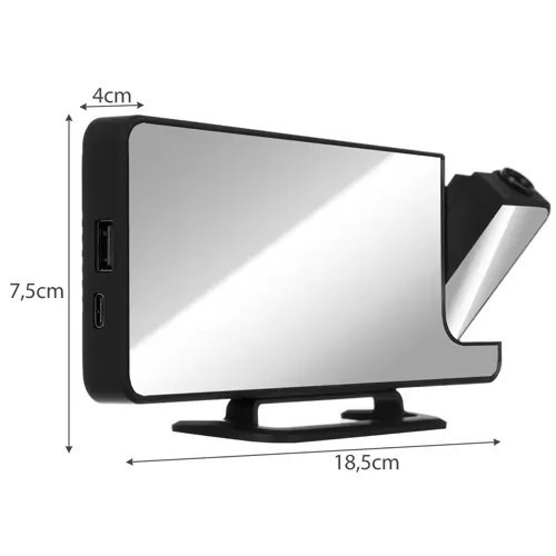 ELEKTRONICKÝ LED digitálny budík s projektorom, teplomer, zrkadlo 4v1