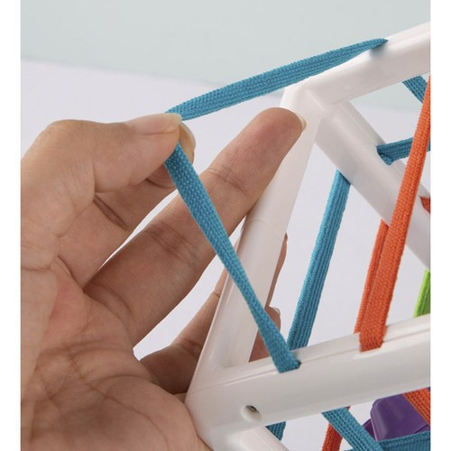 ELASTICKÁ SENZORICKÁ KOCKA HRAČKA NA TRIEDENIE ŠTVORCOVÁ VZDELÁVACIA GUMIČKA Montessori