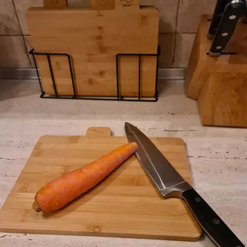 Bambusové dosky na krájanie a sekanie RUHHY Kuchynské 4 ks Kovový stojan