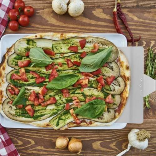 Lopata na pizzu RUHHY Veľká lopatka na chlieb oceľová Podnos Lopatka + labka