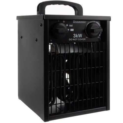Elektrický ohrievač KAMINER Čierny 3kW 3000W Ventilátor Teplovzdušný ohrievač
