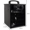 Elektrický ohrievač KAMINER Čierny 3kW 3000W Ventilátor Teplovzdušný ohrievač