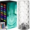 Kryštálová lampa Ruža LED Diamantová nočná lampa dotyková + Diaľkový Ovládač RGB USB